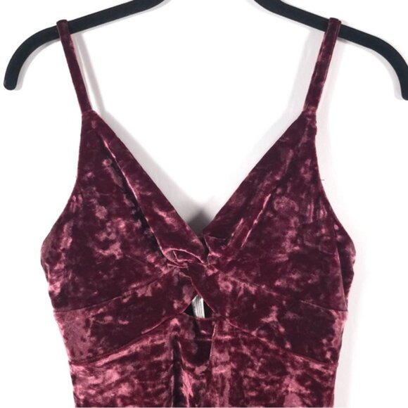 NWT FREE PEOPLE COME TOGETHER SEXY BERRY VELVET BODYCON CUTOUT Mini DRESS Small - Picture 9 of 15